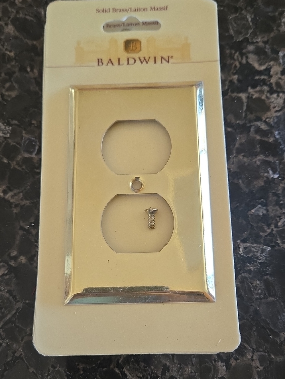 Baldwin Polished Brass Duplex Outlet Cover Plate